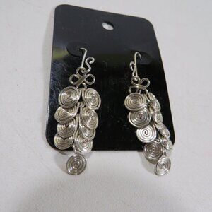 Silver Wire spiral Dangle earrings (lots of movement, not stiff)
